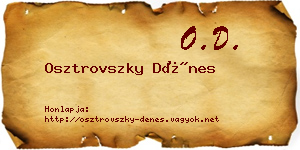 Osztrovszky Dénes névjegykártya