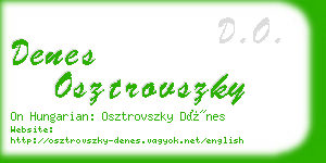 denes osztrovszky business card